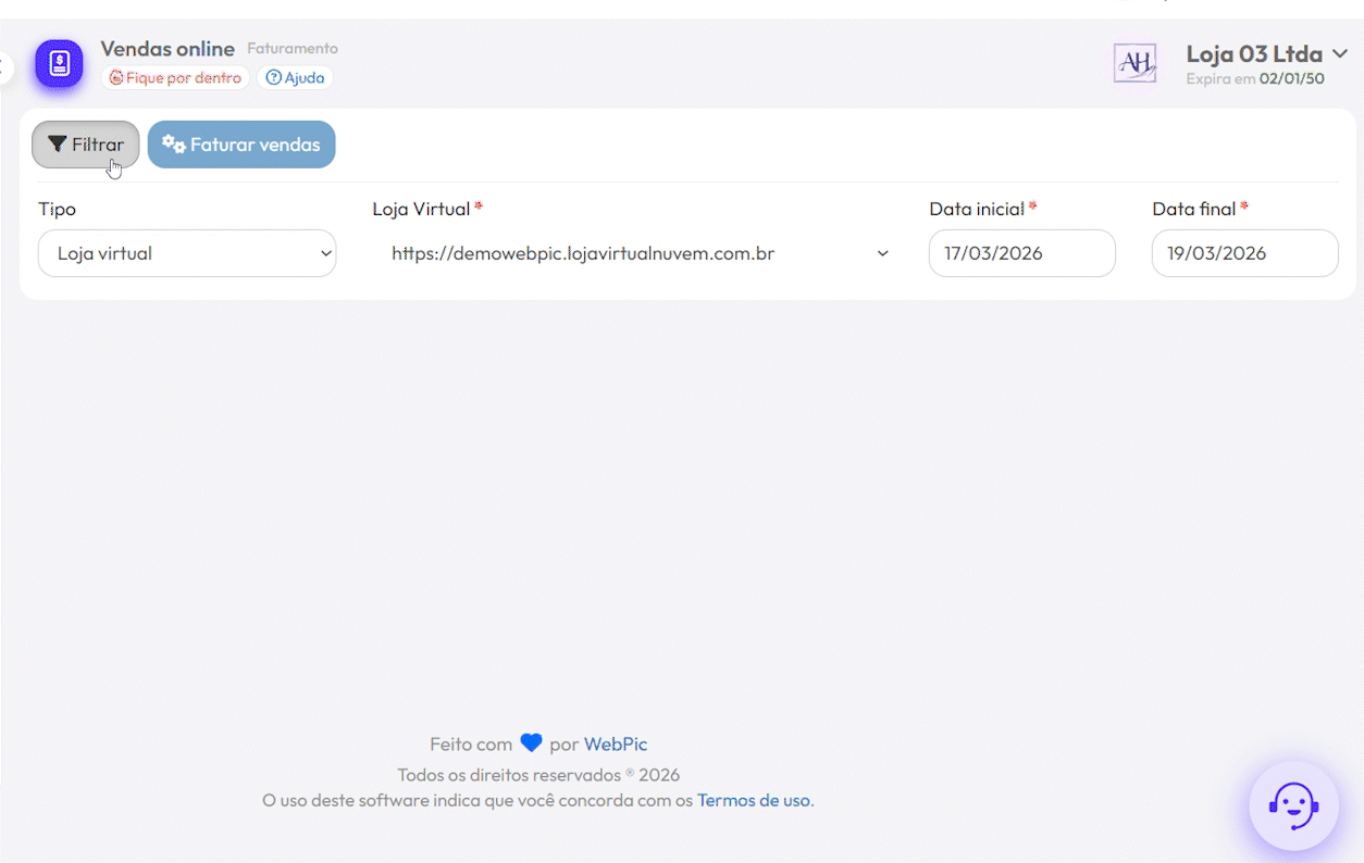 Expedição e Integrações - WEBPIC